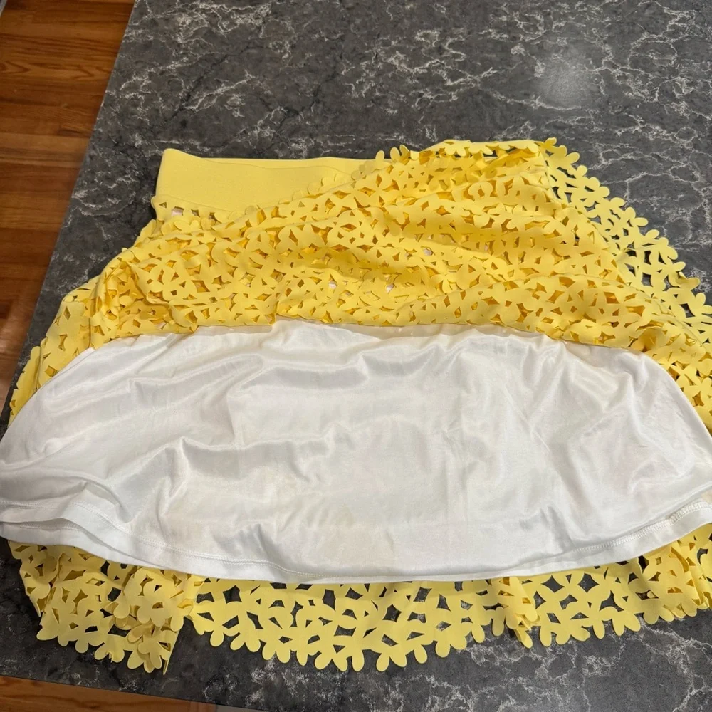 NWT INC International Concepts Yellow A Line Skirt - Picture 3 of 6